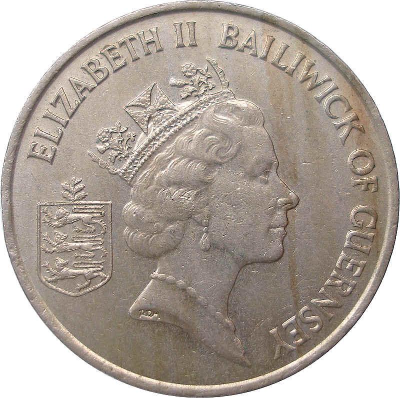 Guernsey 10 Pence - Elizabeth II 3rd portrait; large type FAO obverse