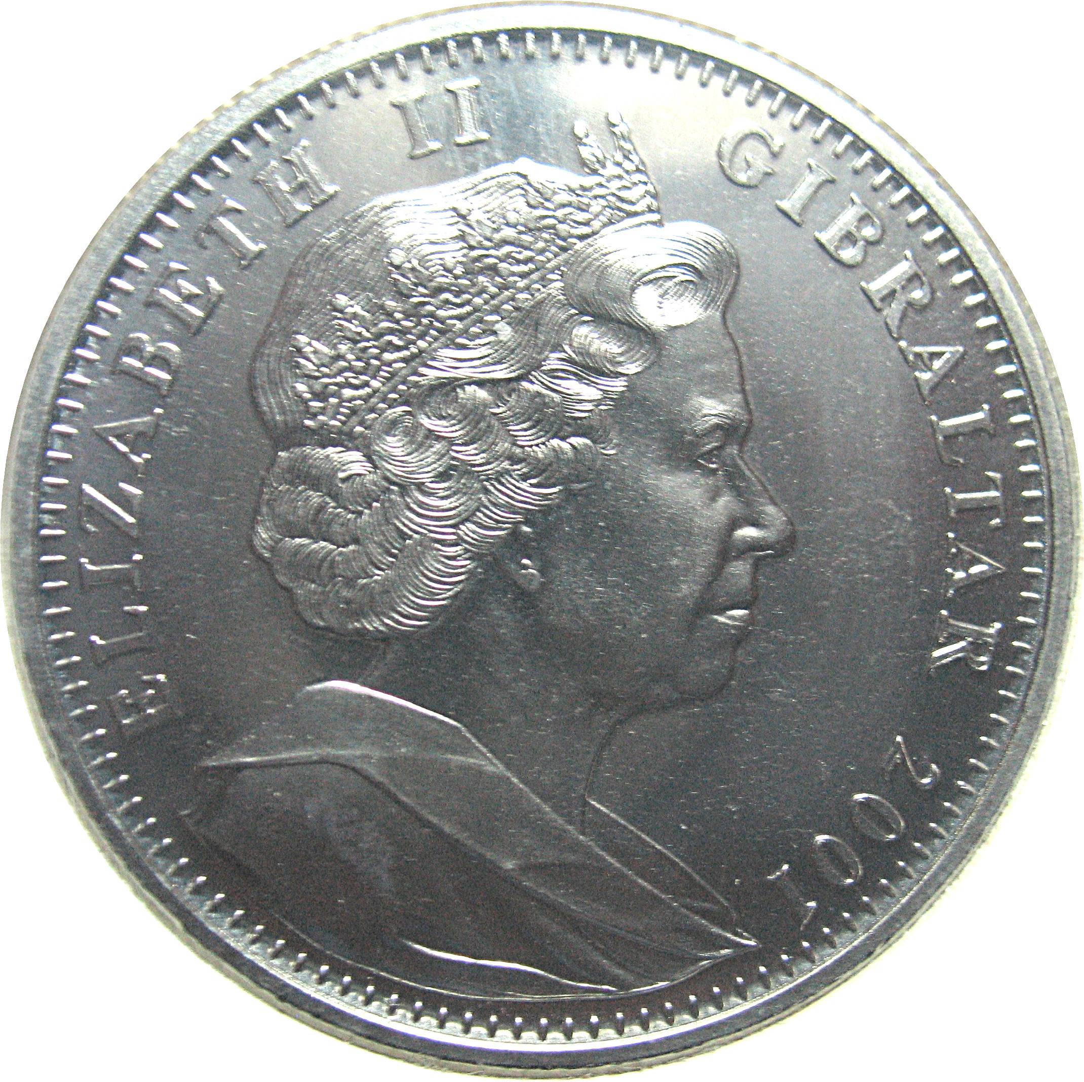 Gibraltar 1 Crown - Elizabeth II Empress of India 1876 obverse