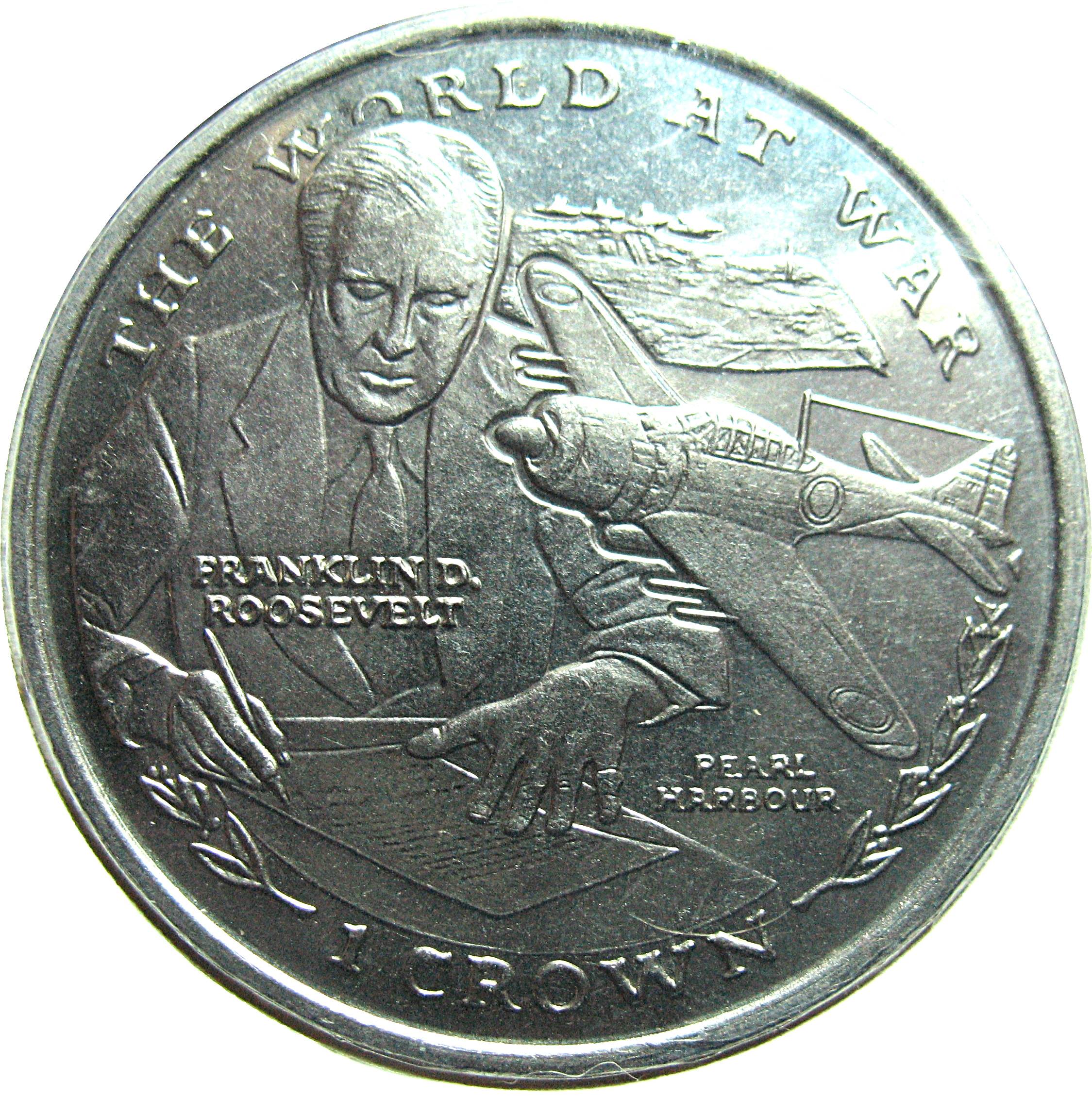 Gibraltar 1 Crown - Elizabeth II Franklin D. Roosevelt reverse