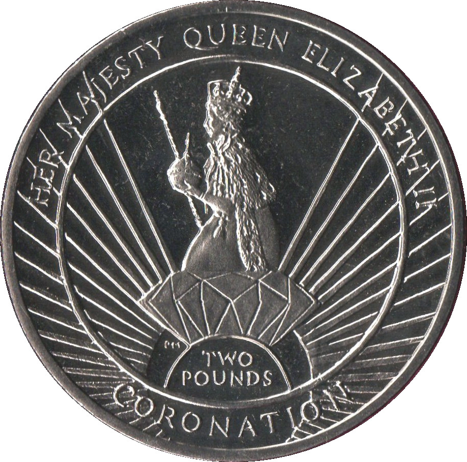 South Georgia and the South Sandwich Islands 2 Pounds - Elizabeth II Coronation