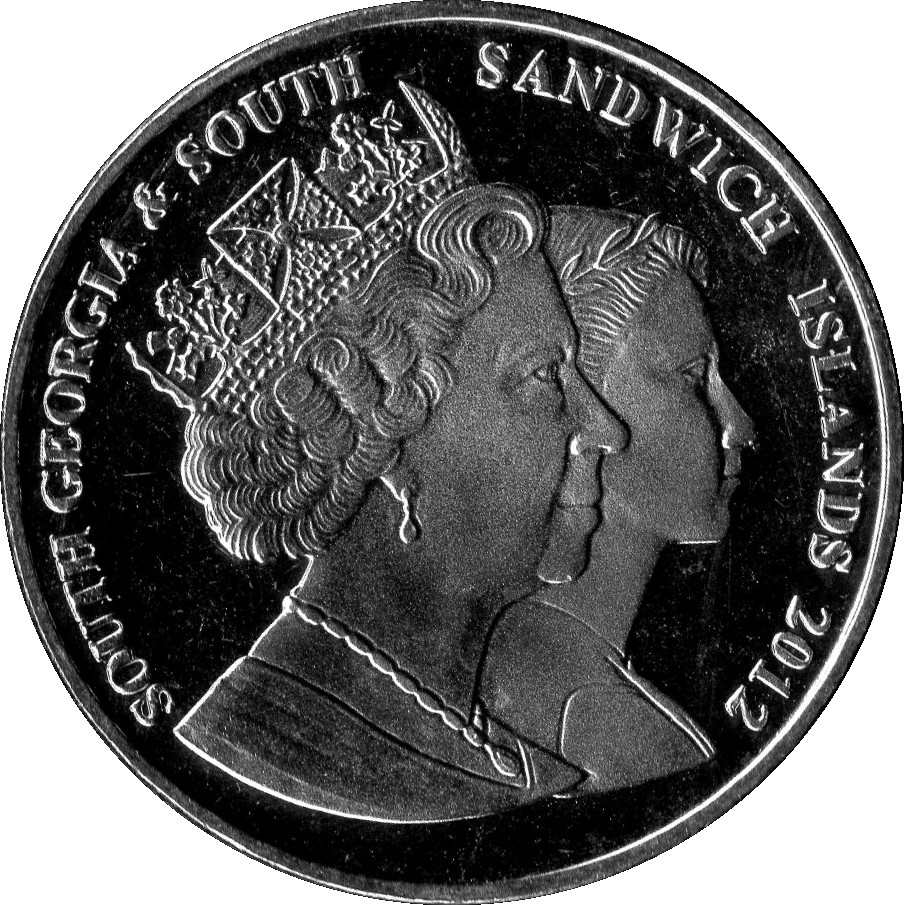 South Georgia and the South Sandwich Islands 2 Pounds Diamond Jubilee - Elizabeth II with hat obverse