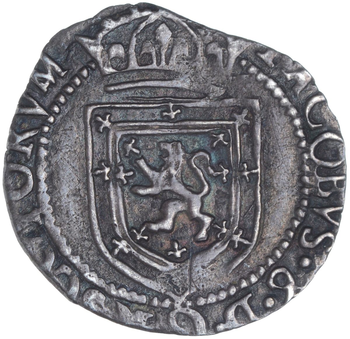 Scotland ⅛ Thistle Merk - James VI 8th Coinage obverse