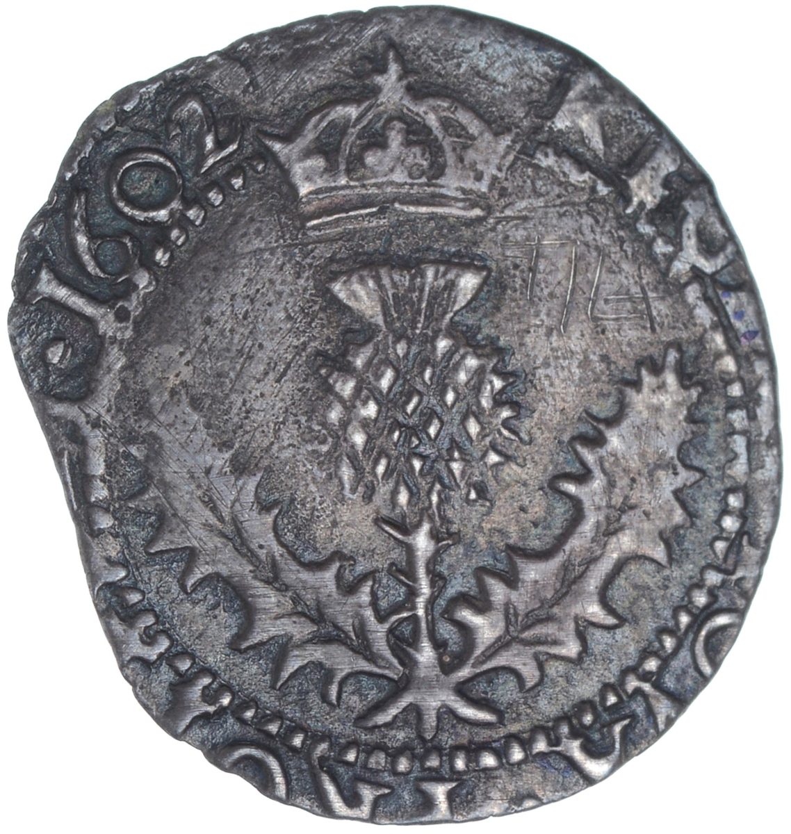 Scotland ⅛ Thistle Merk - James VI 8th Coinage reverse
