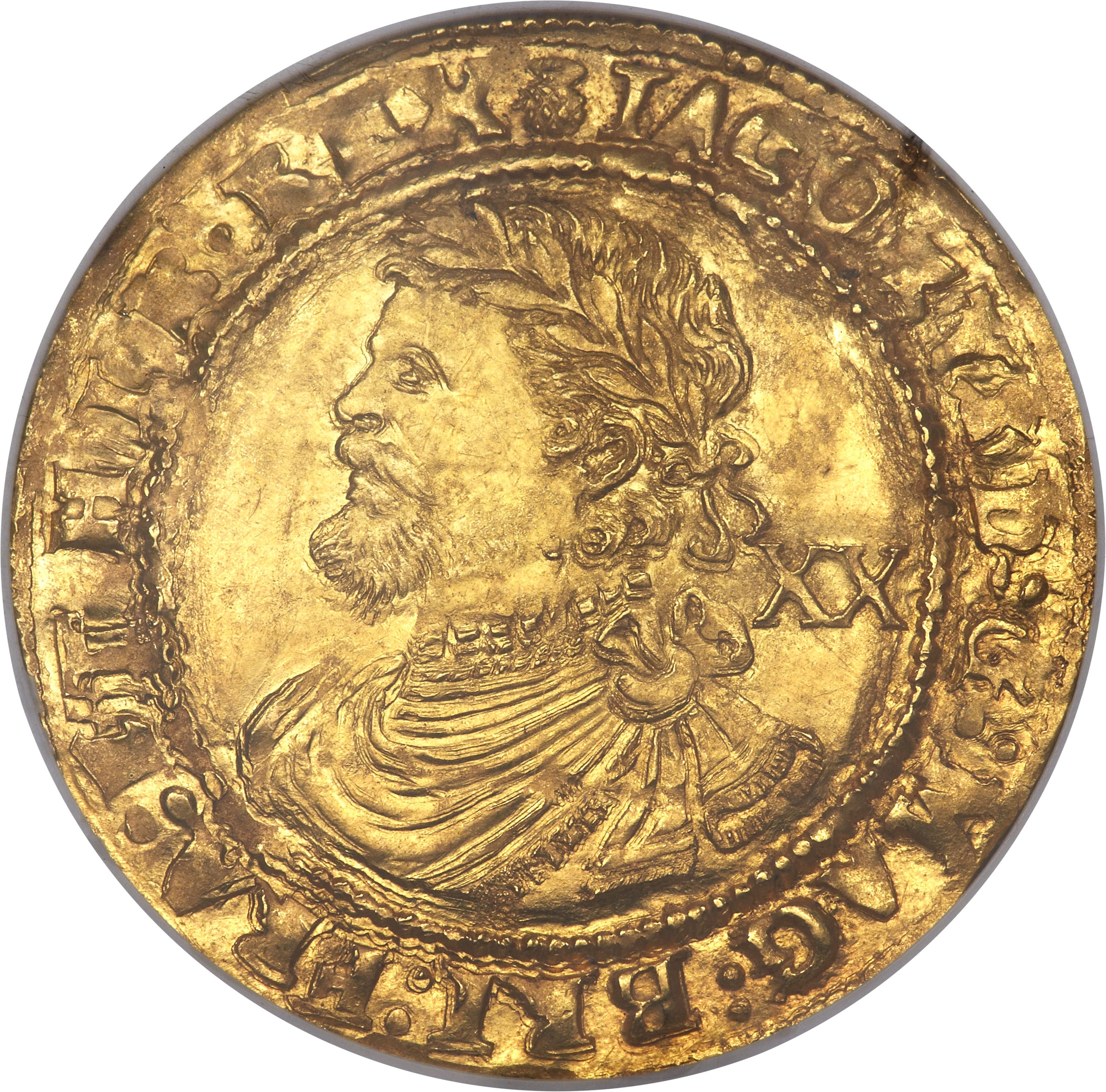 1 Laurel - James I 3rd coinage obverse