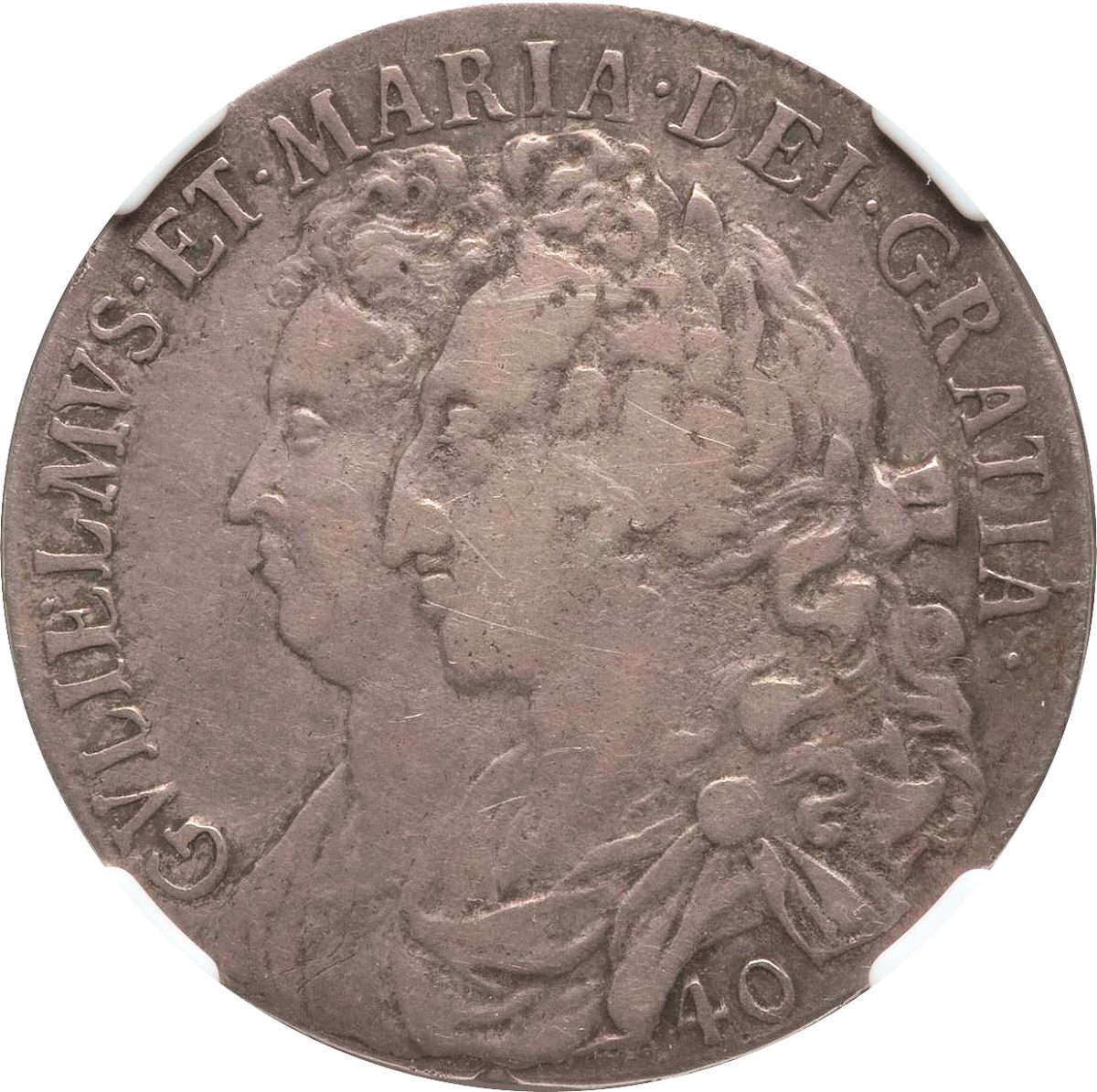 Scotland 40 Shillings - William and Mary obverse