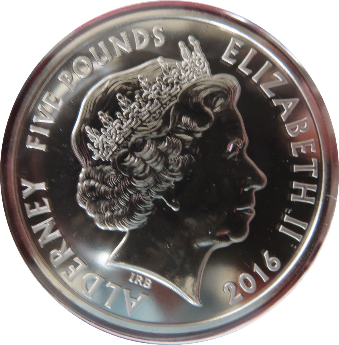 Alderney 5 Pounds - Elizabeth II 1966 FIFA World Cup obverse