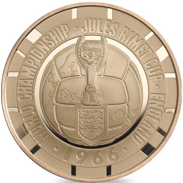 Alderney 5 Pounds - Elizabeth II 1966 FIFA World Cup; Gold