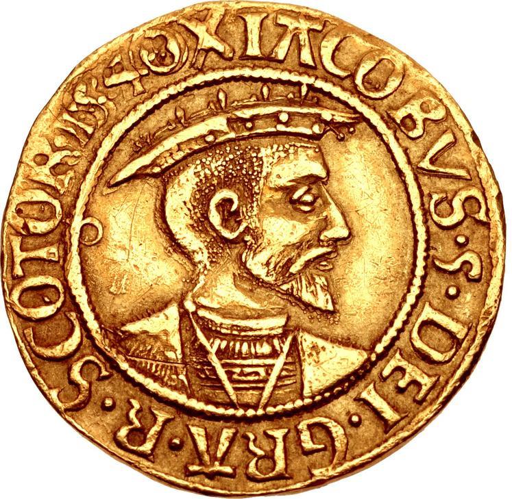 Scotland 1 Ducat - James V 3rd Coinage obverse