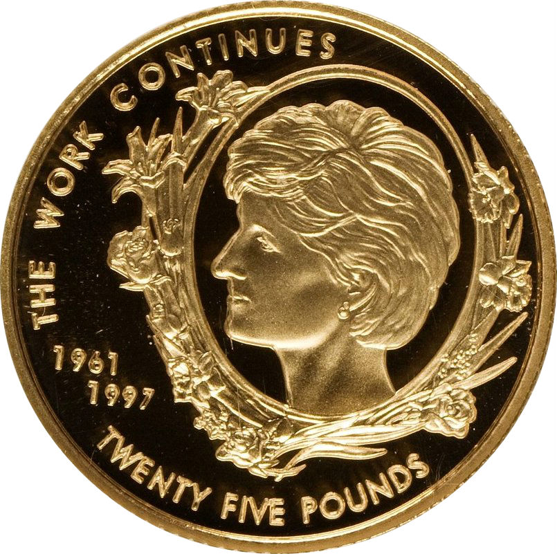 Guernsey 25 Pounds - Elizabeth II Princess Diana
