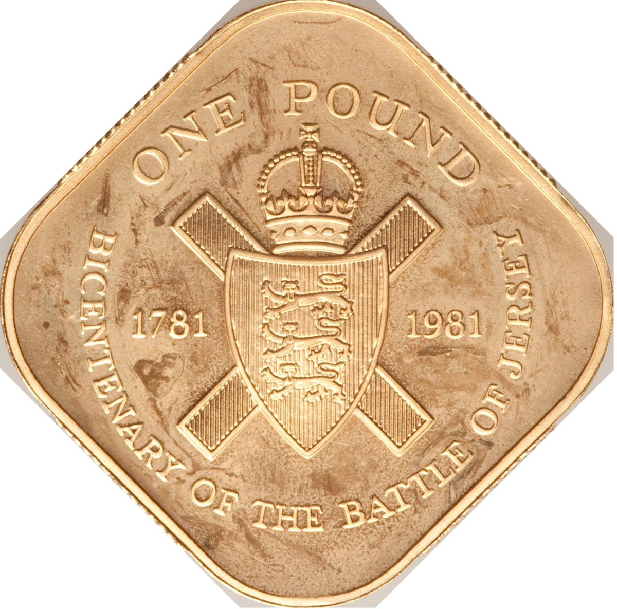 Jersey 1 Pound - Elizabeth II Battle of Jersey; Gold Proof Issue