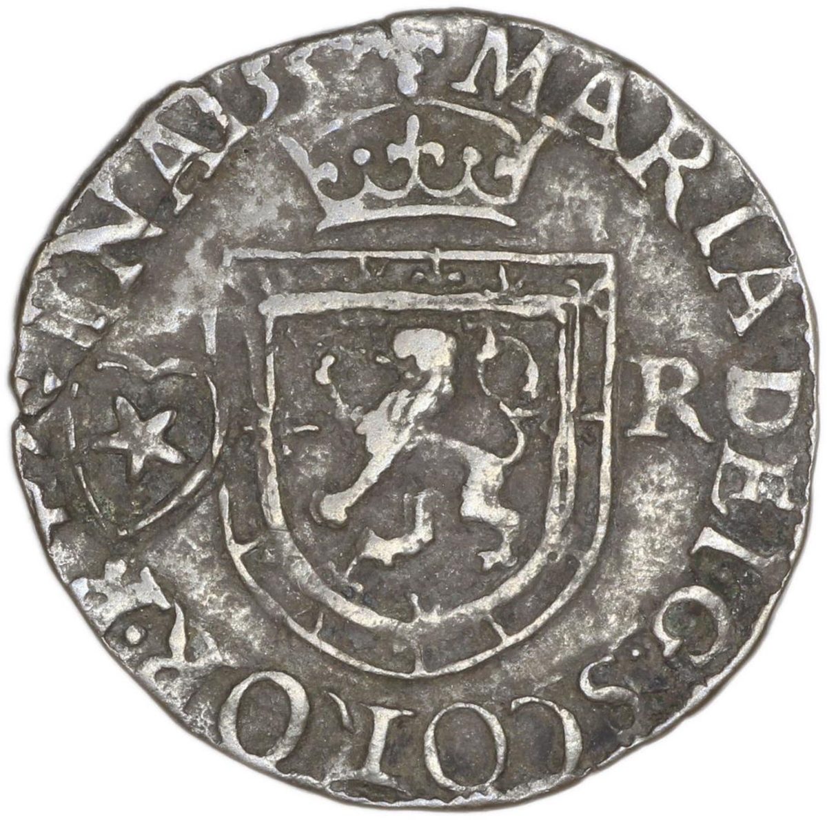 Scotland 1 Plack - Mary I 1st Period, Countermark of 1575 obverse