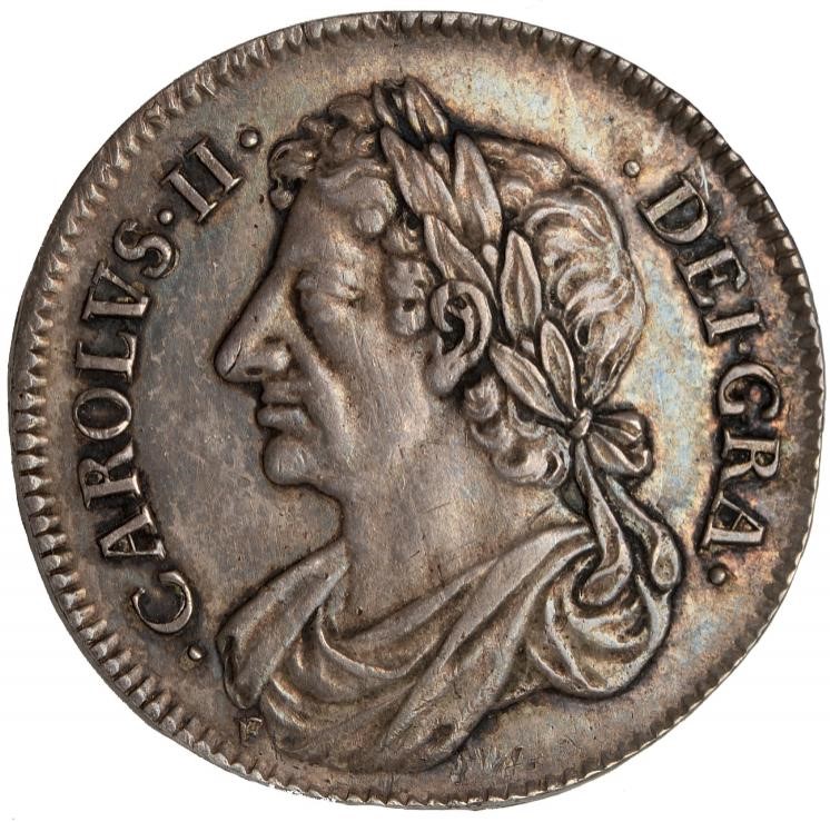 Scotland ¼ Dollar - Charles II 2nd Coinage obverse