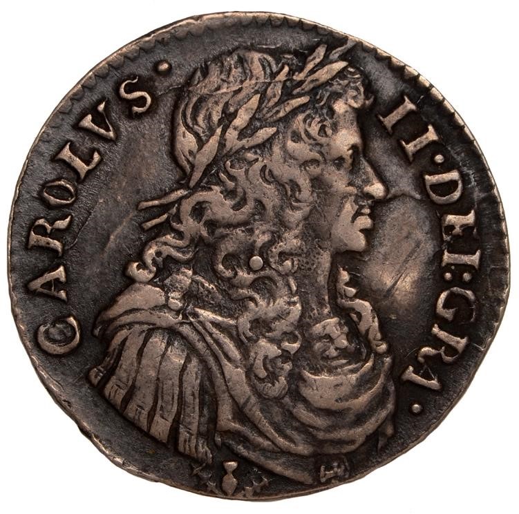 Scotland ½ Merk - Charles II 1st Coinage, Type II obverse