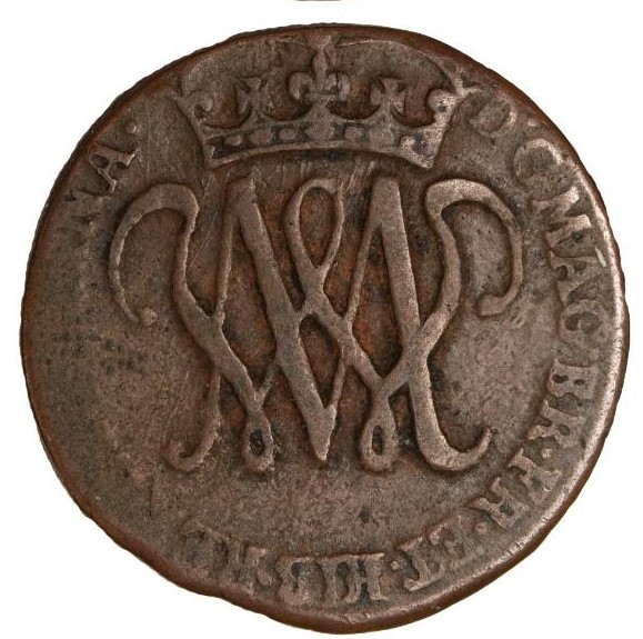 Scotland 1 Bodle - William and Mary obverse