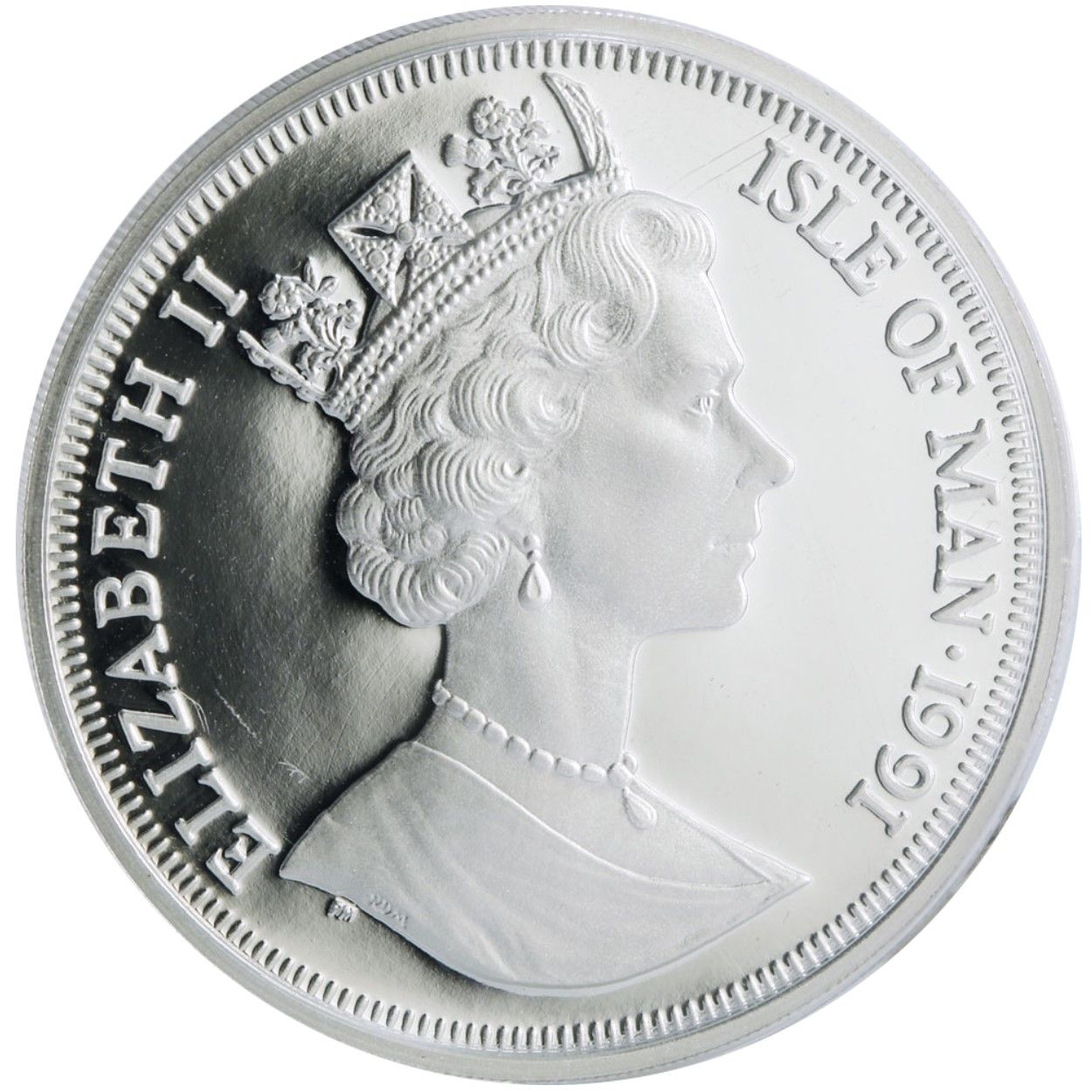 Isle of Man 1 Crown - Elizabeth II Norwegian Forest Cat; Silver obverse