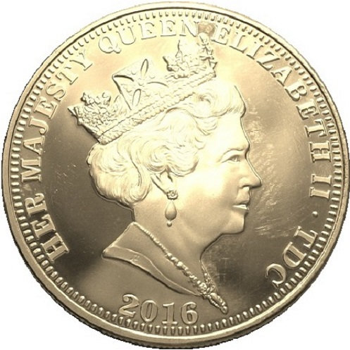 Tristan da Cunha 5 Pounds - Elizabeth II Queen and Prince Philip's 90th and 95th Birthdays obverse