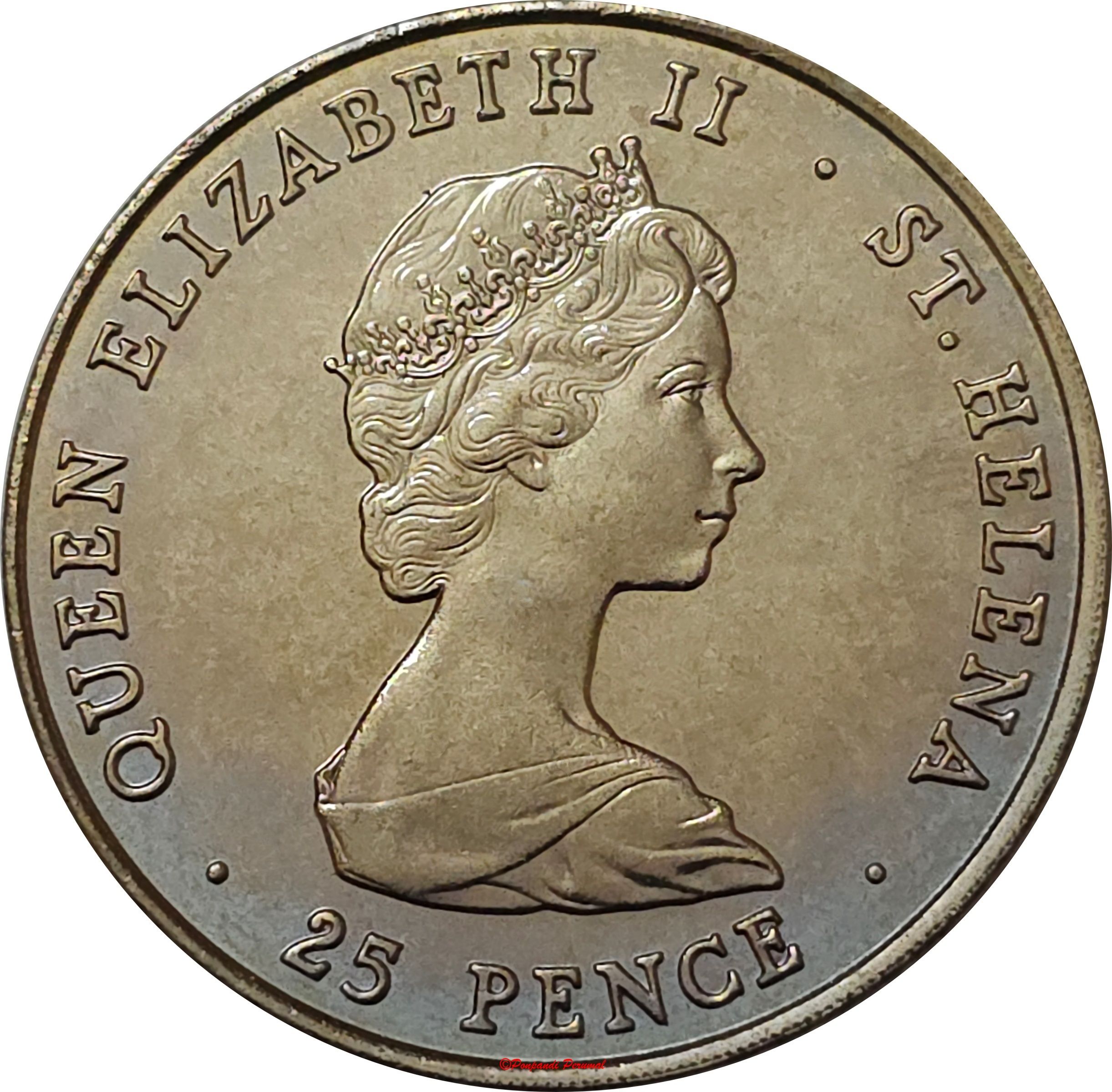 Saint Helena 25 Pence - Elizabeth II Queen Mother obverse