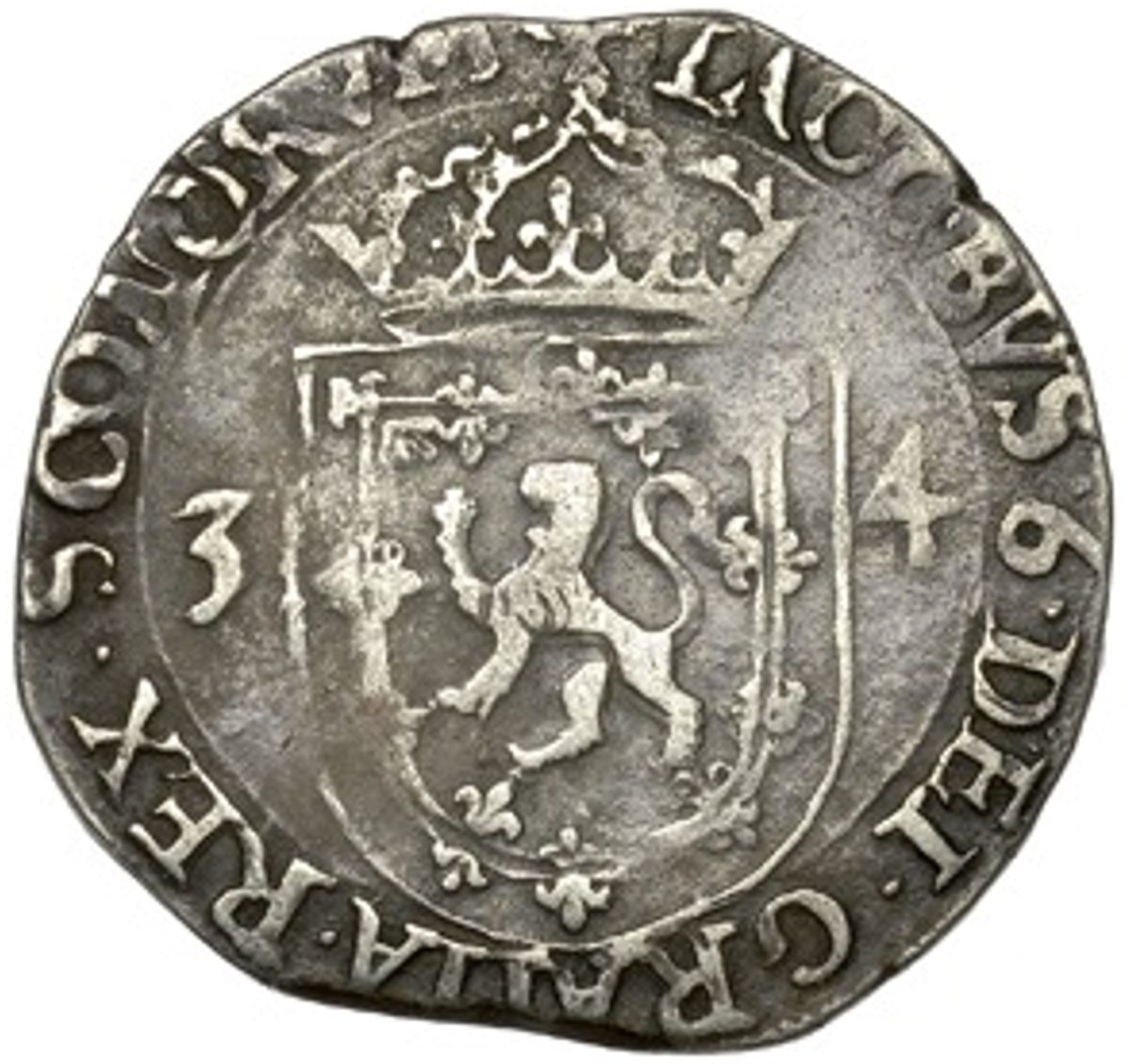 Scotland ¼ Merk - James VI 2nd Coinage obverse