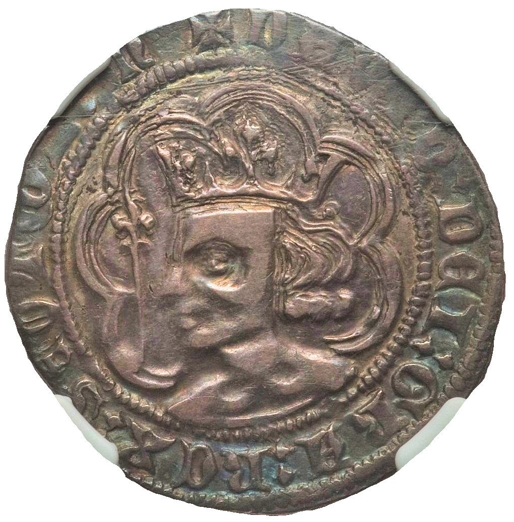 Scotland 1 Groat - David II 2nd Coinage, Class D obverse