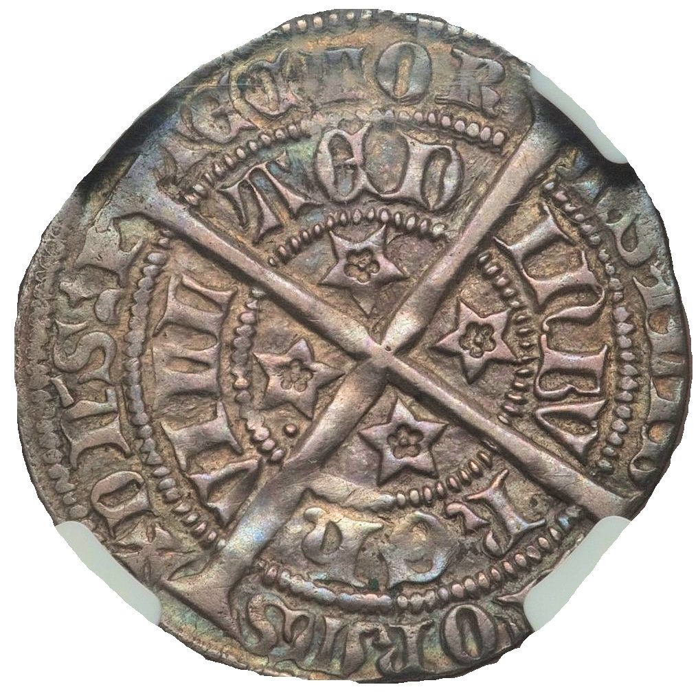 Scotland 1 Groat - David II 2nd Coinage, Class D reverse