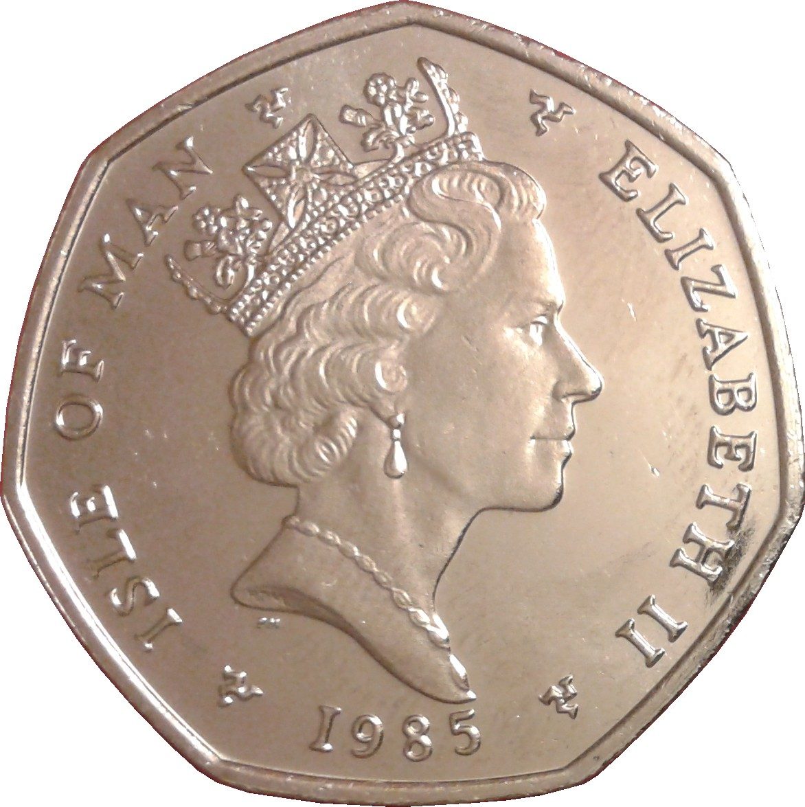 Isle of Man 50 Pence - Elizabeth II Viking longship on shield obverse