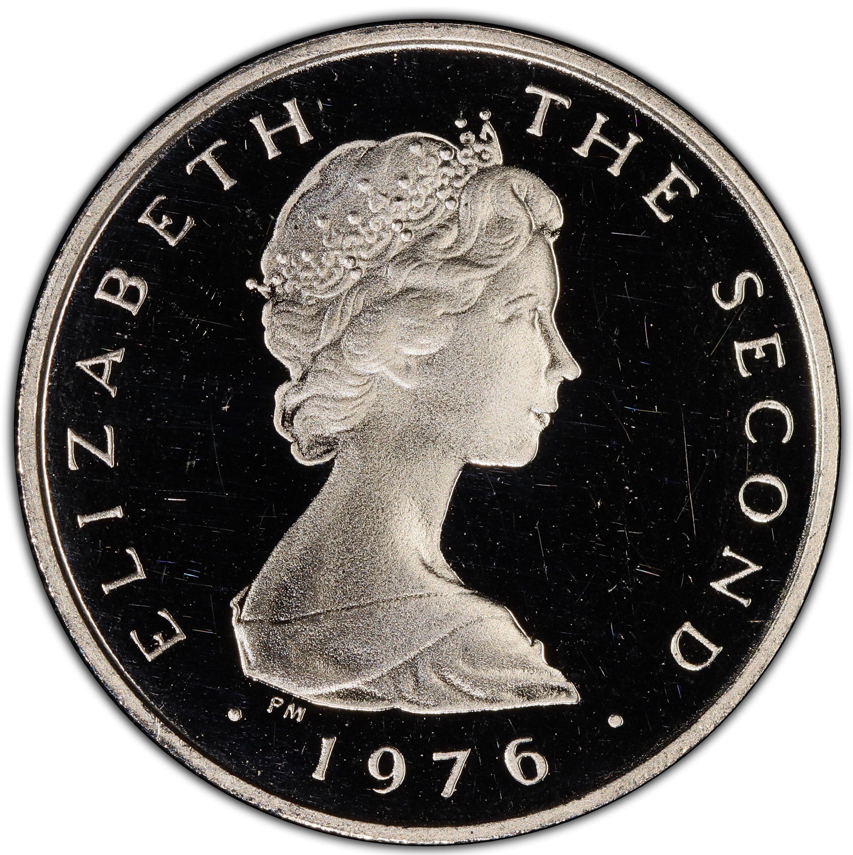 Isle of Man ½ Penny - Elizabeth II Herring; Platinum obverse
