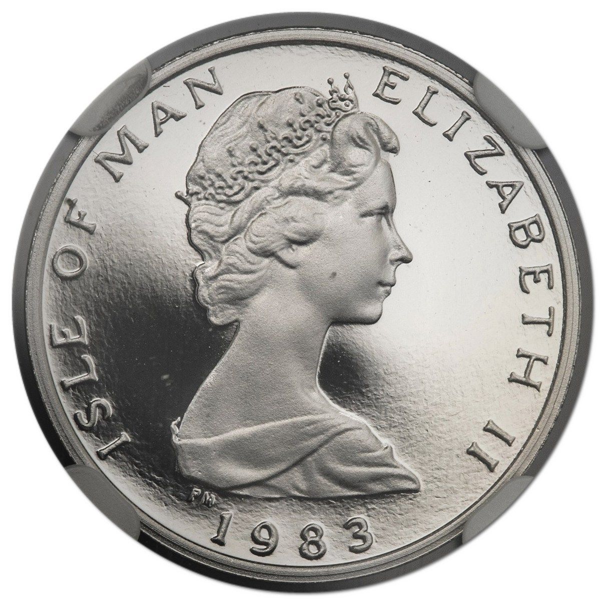 Isle of Man ½ Penny - Elizabeth II Stylized herring; Platinum obverse