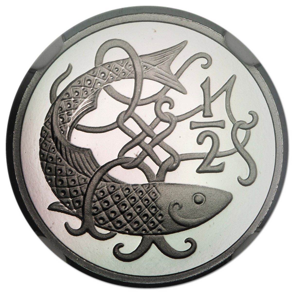 Isle of Man ½ Penny - Elizabeth II Stylized herring; Platinum