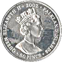 Falkland Islands 50 Pence - Elizabeth II Coronation; silver piedfort obverse