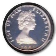 Isle of Man 1 Penny - Elizabeth II Manx cat; Silver obverse