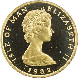 Isle of Man 1 Penny - Elizabeth II Manx cat; Gold obverse