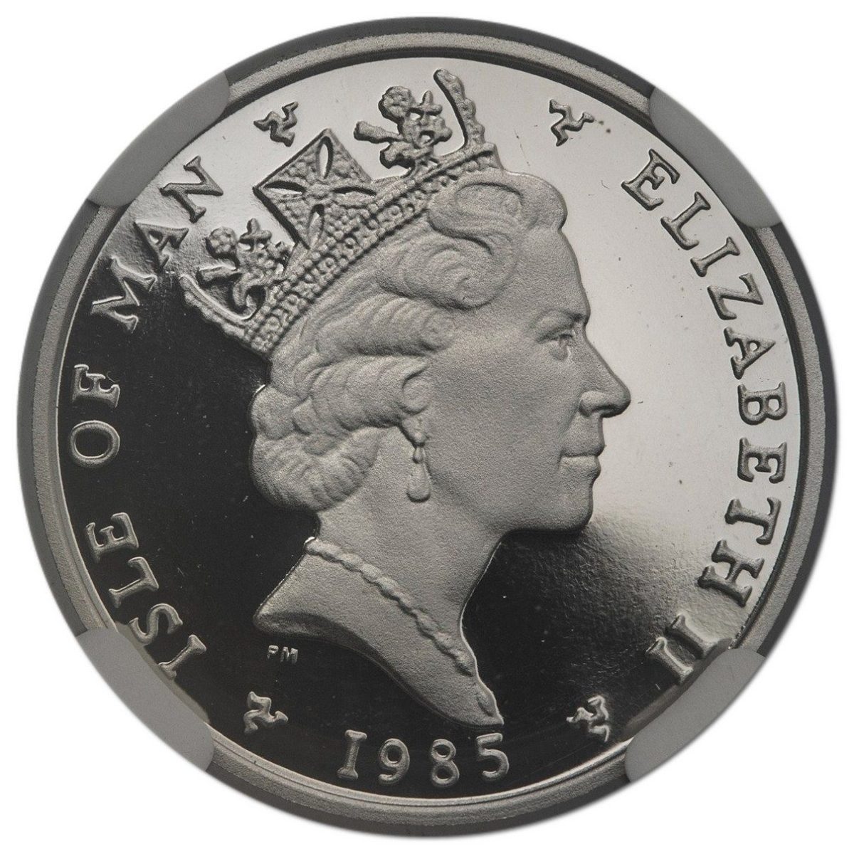 Isle of Man 1 Penny - Elizabeth II Shag; Platinum Proof obverse