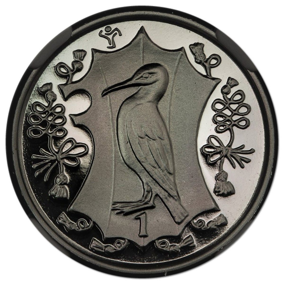 Isle of Man 1 Penny - Elizabeth II Shag; Platinum Proof