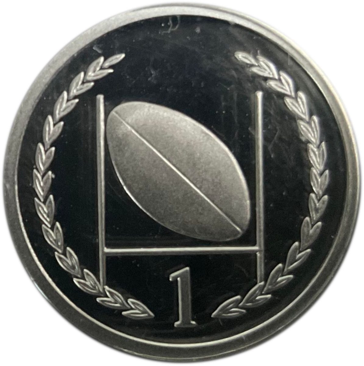 Isle of Man 1 Penny - Elizabeth II Rugby; Silver Proof
