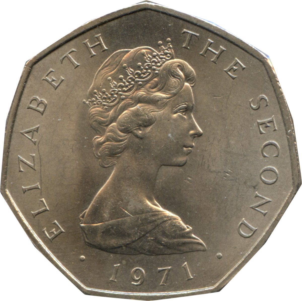 Isle of Man 50 New Pence - Elizabeth II Viking Ship obverse
