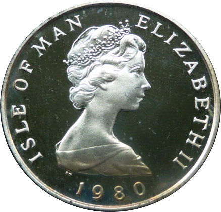 Isle of Man 2 Pence - Elizabeth II Red-Billed Chough; Silver 12ct obverse