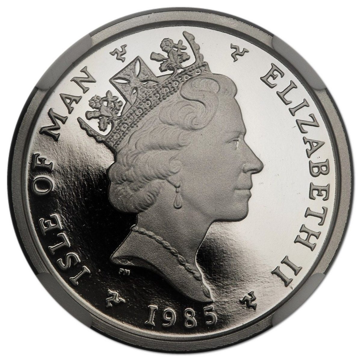 Isle of Man 2 Pence - Elizabeth II Peregrine Falcon; Platinum Proof obverse