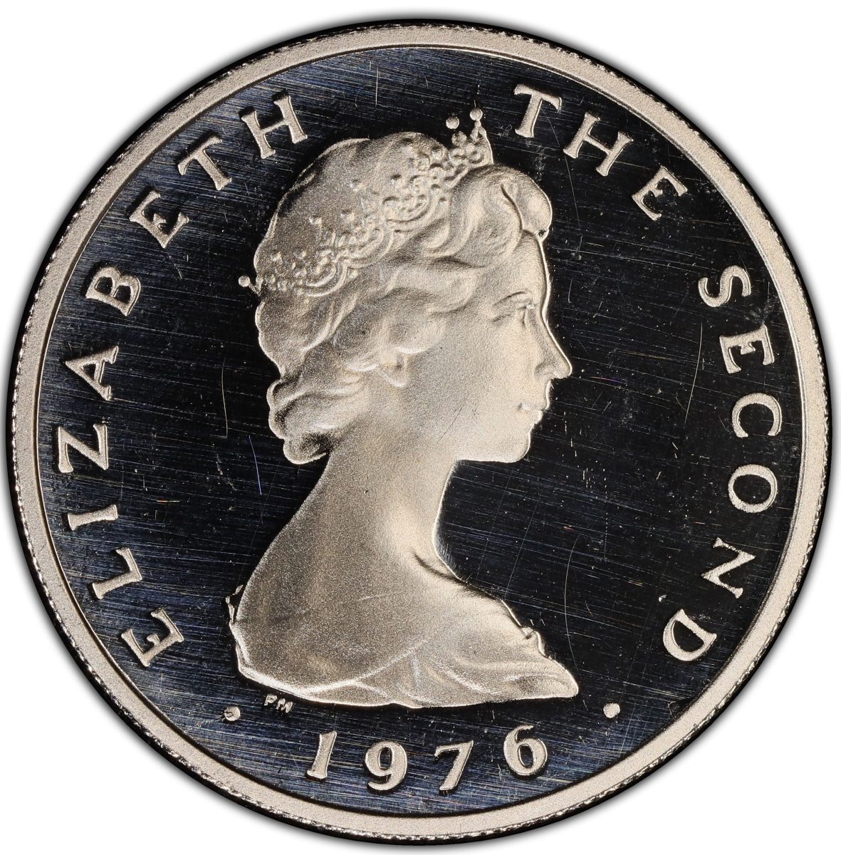 Isle of Man 5 Pence - Elizabeth II Laxey Wheel; Platinum obverse