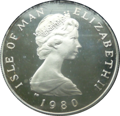 Isle of Man 5 Pence - Elizabeth II Loaghtan sheep; Silver 12ct obverse
