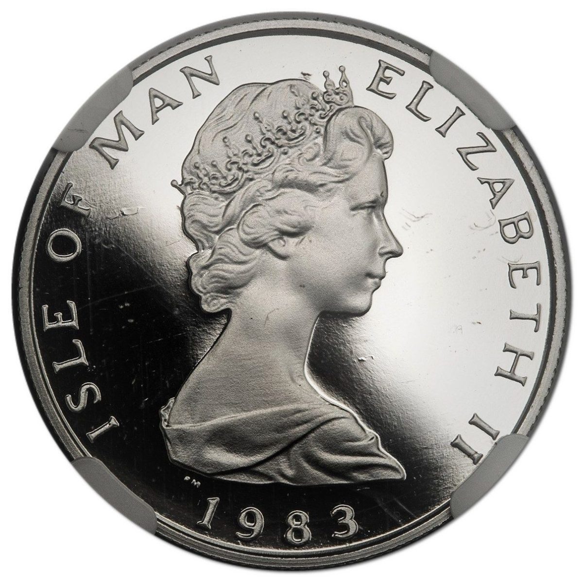 Isle of Man 5 Pence - Elizabeth II Loaghtan sheep; Platinum obverse