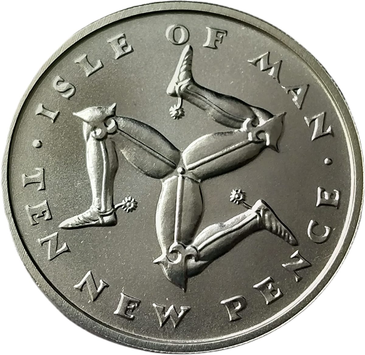 Isle of Man 10 New Pence - Elizabeth II Three Legs of Man; Silver