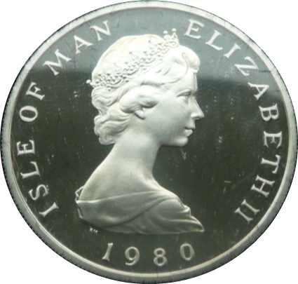 Isle of Man 10 Pence - Elizabeth II Falcon; Silver 12ct obverse