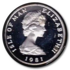Isle of Man 10 Pence - Elizabeth II Falcon; Silver obverse