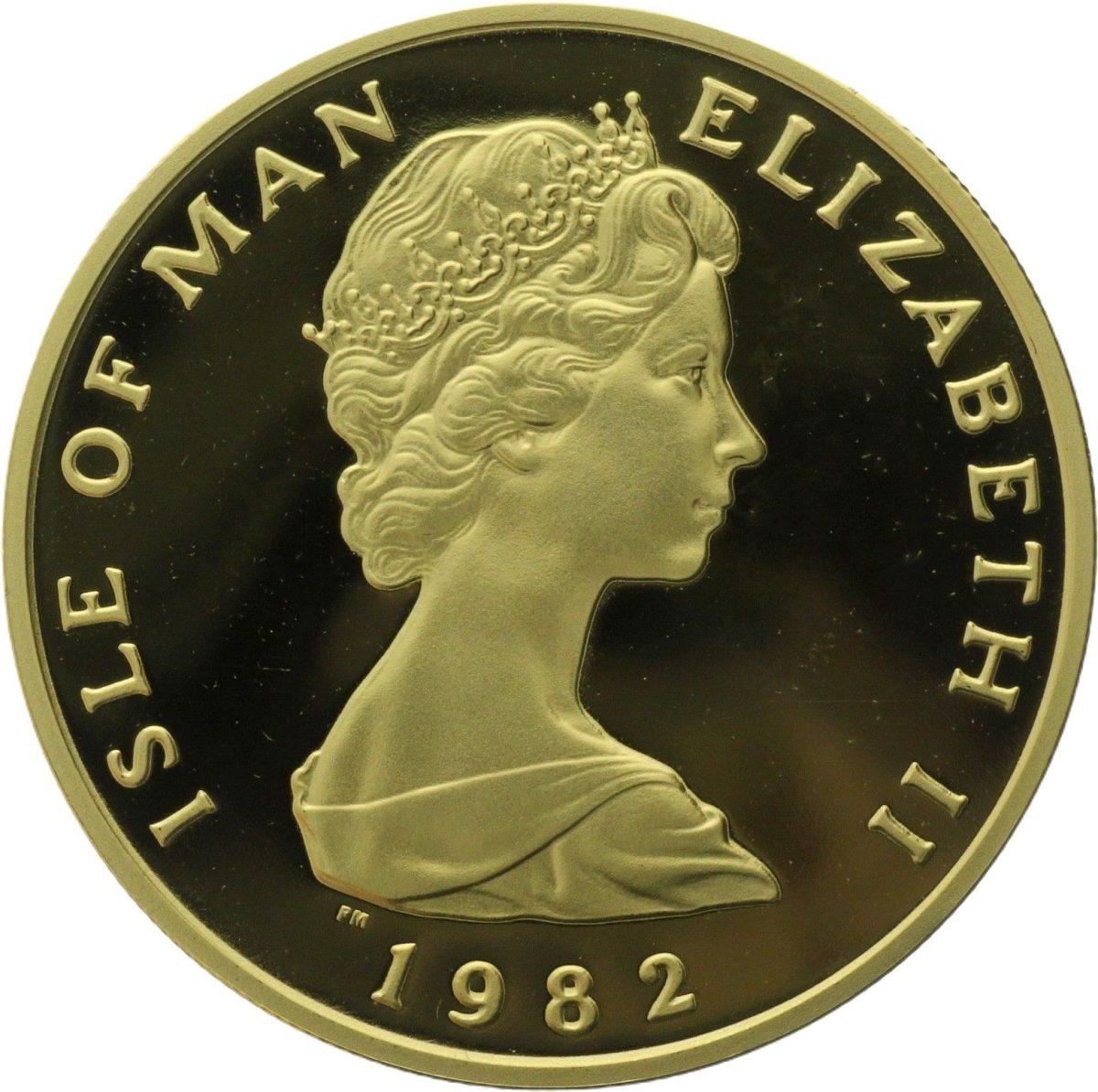 Isle of Man 10 Pence - Elizabeth II Falcon; Gold obverse