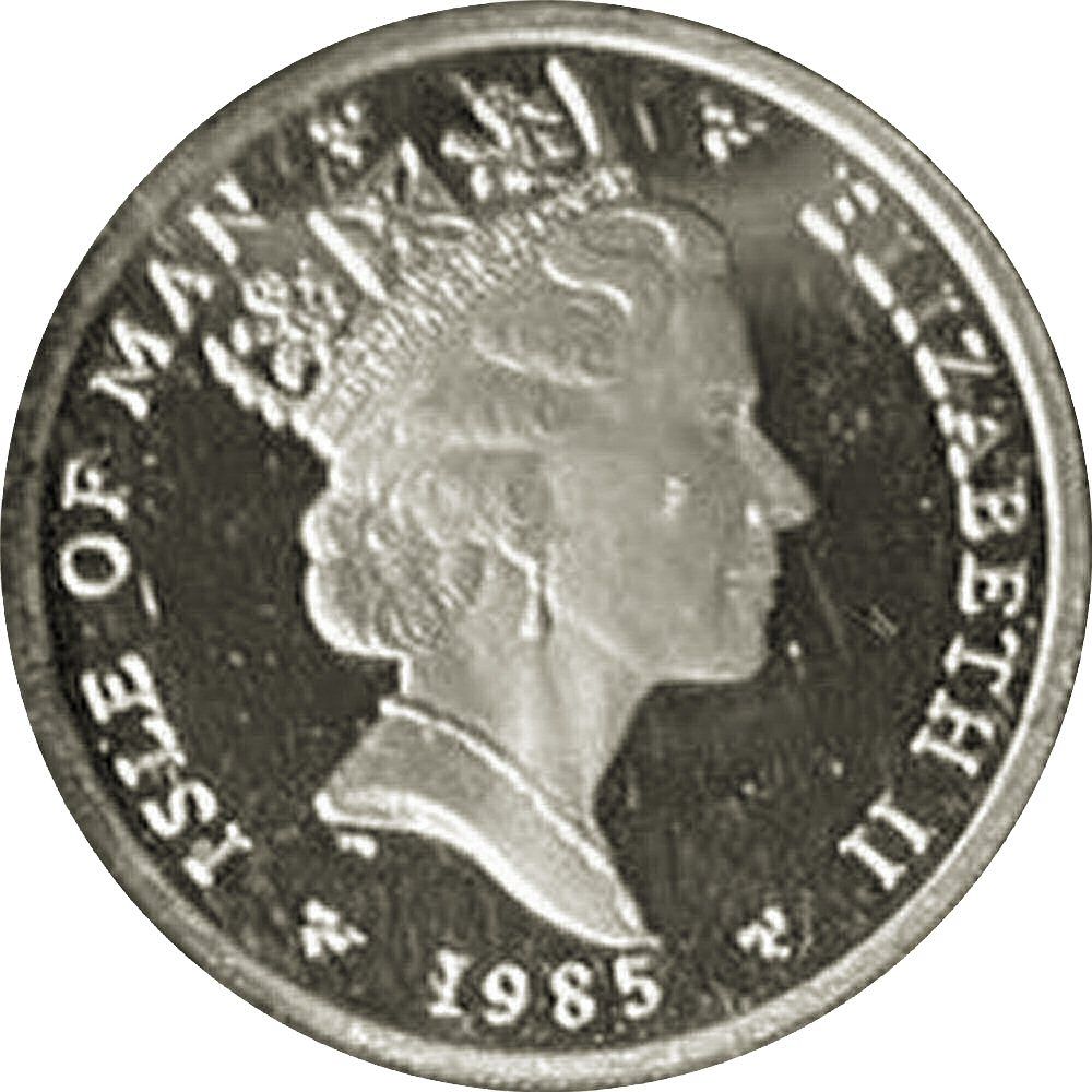 Isle of Man 10 Pence - Elizabeth II Loagthyn ram; Silver obverse