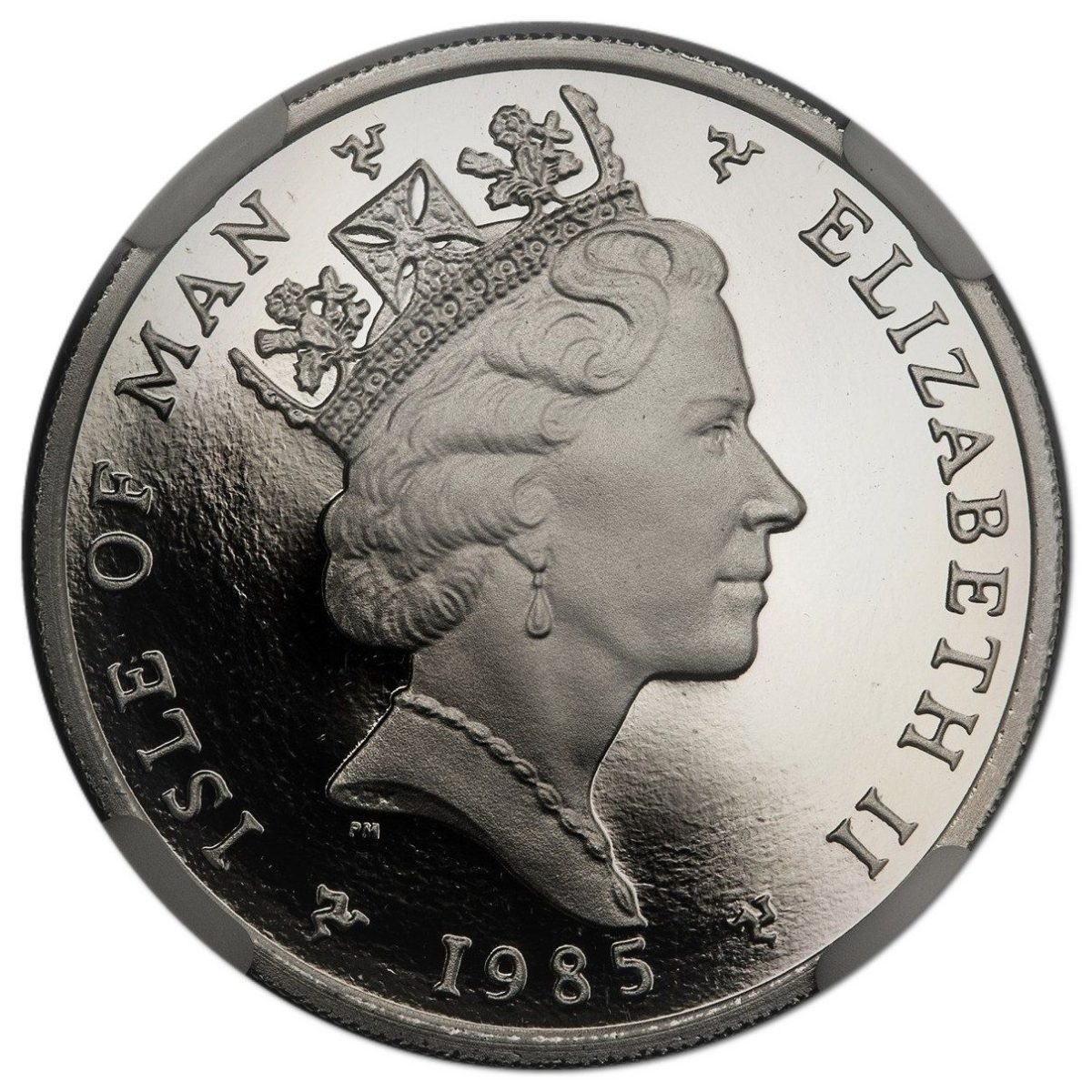 Isle of Man 10 Pence - Elizabeth II Loagthyn ram; Platinum Proof obverse
