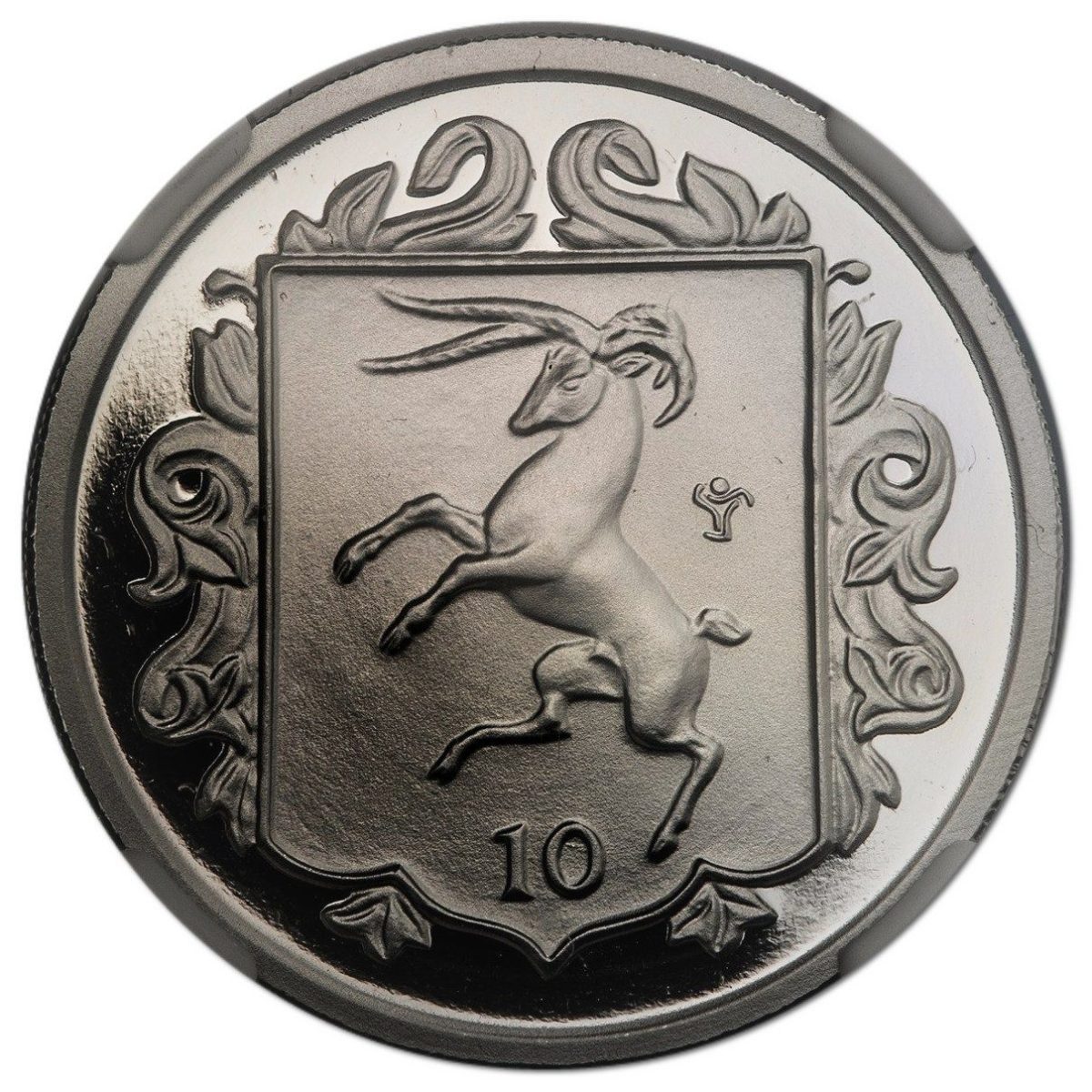 Isle of Man 10 Pence - Elizabeth II Loagthyn ram; Platinum Proof