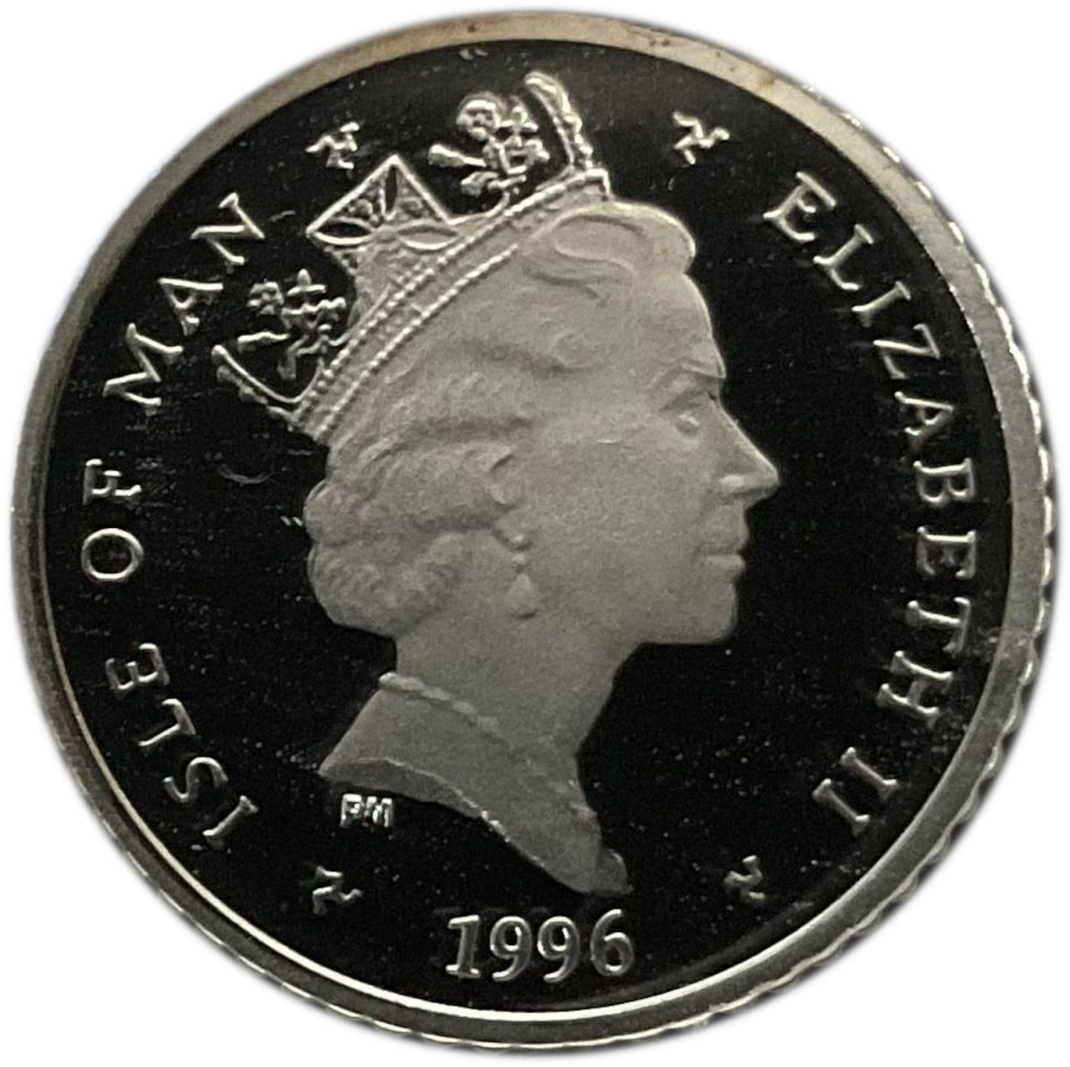 Isle of Man 10 Pence - Elizabeth II Sailing yacht; Silver Proof obverse