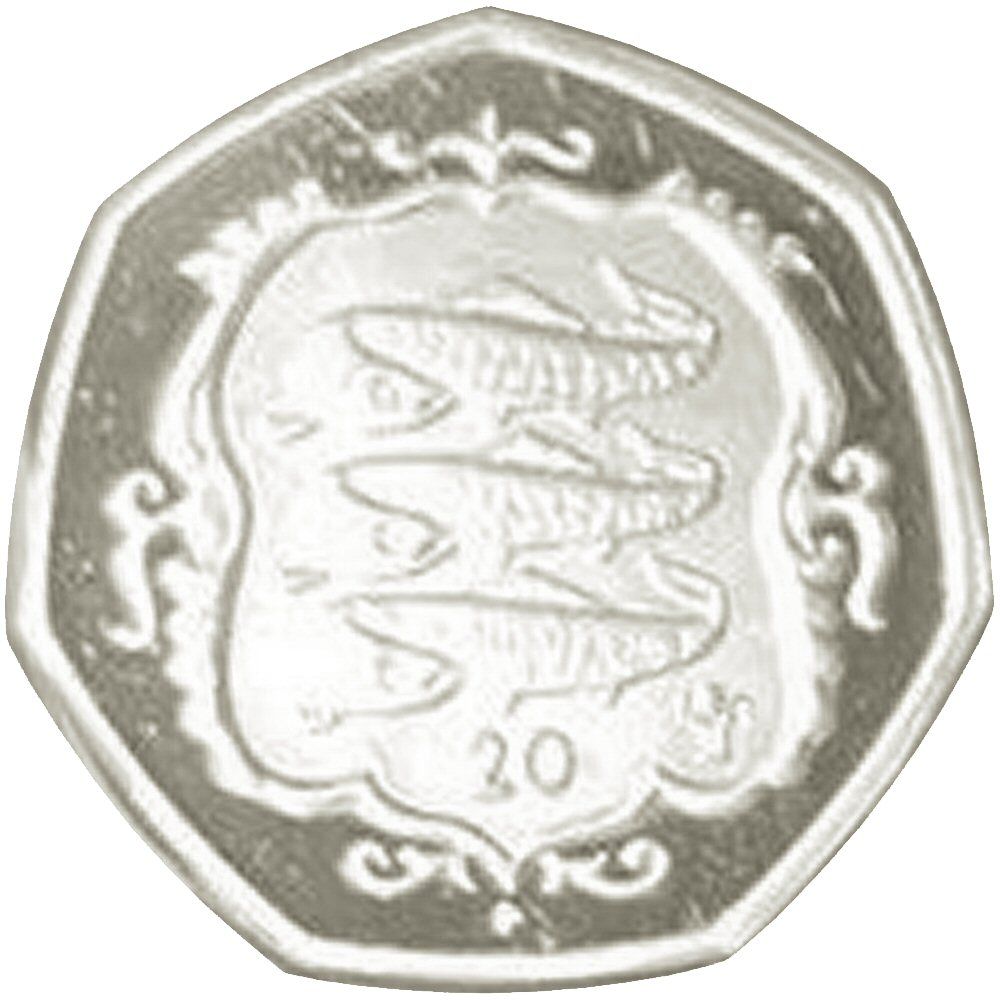 Isle of Man 20 Pence - Elizabeth II Atlantic herring; Silver