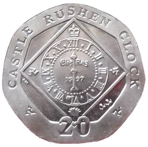 Isle of Man 20 Pence - Elizabeth II Castle Rushen Clock